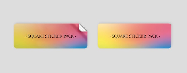 Pack of rectangle stickers mockup