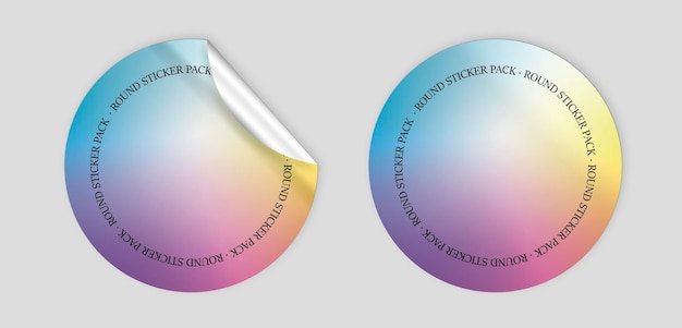 Pack of round stickers mockup