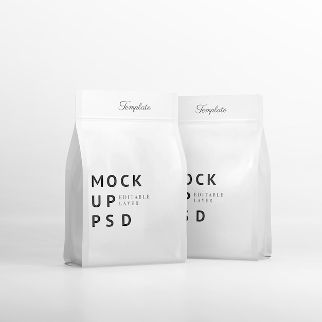 PSD pack shot van zak realistische mockup geïsoleerd