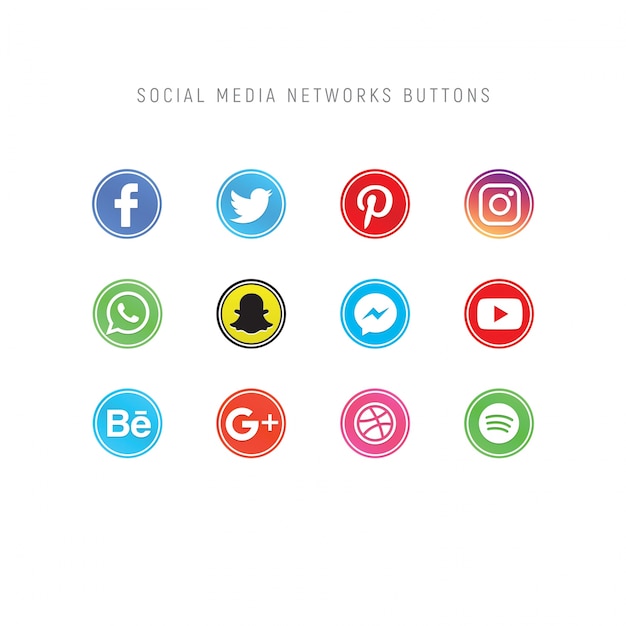 Набор кнопок сети социальных сетей