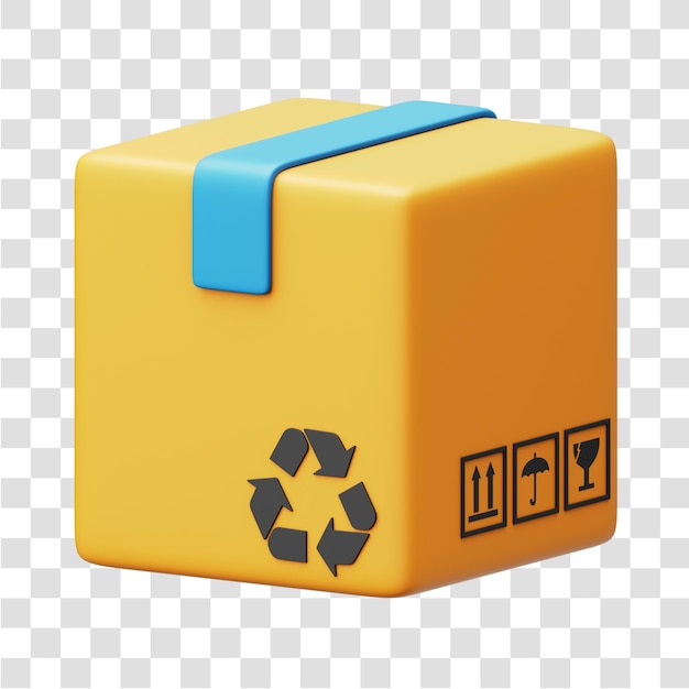 Package 3D Rendering Icon Isolated Transparent Background