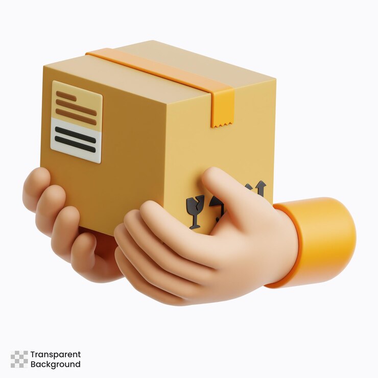 PSD package arrived 3d illustration