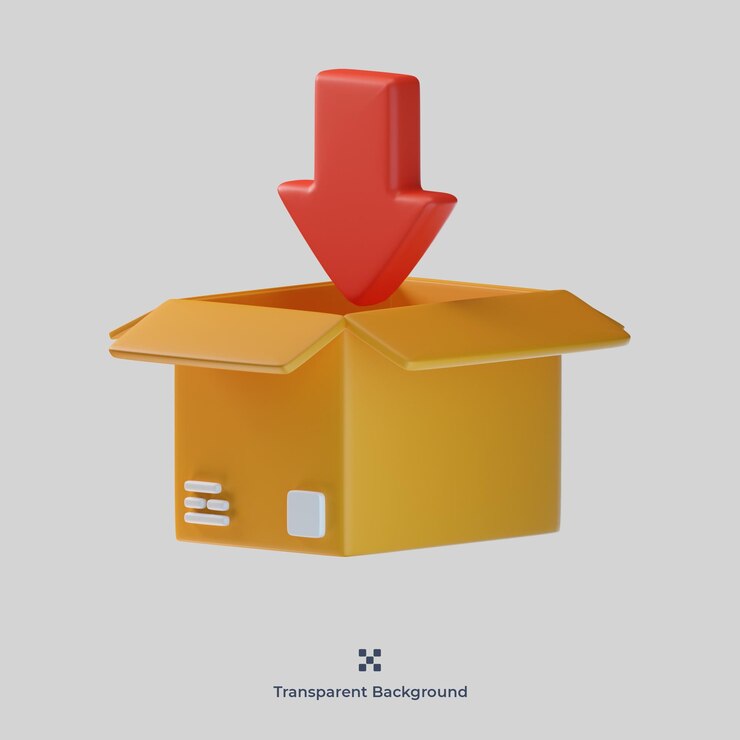 PSD package box 3d icon illustration