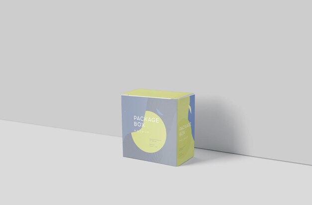 Package box mockup slim square