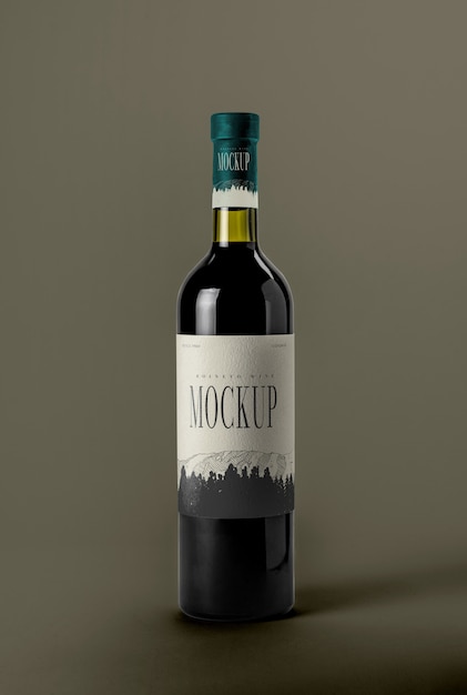 PSD mockup di progettazione del pacchetto per l'etichettatura del vino