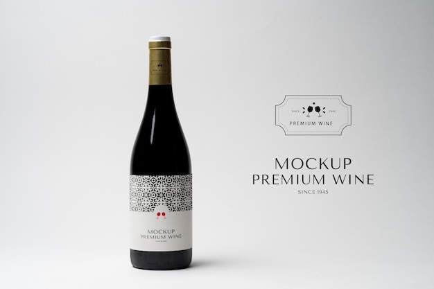 PSD package design mockup for labeling wine