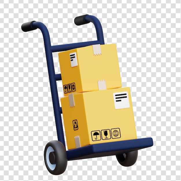 Package Dolly 3D Illustration