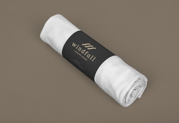 Package with T-Shirt roll mockup design