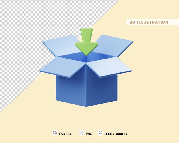 Imballaggio illustrazione 3d