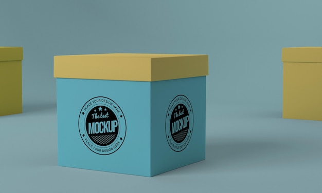PSD mock-up del concetto di scatola di imballaggio