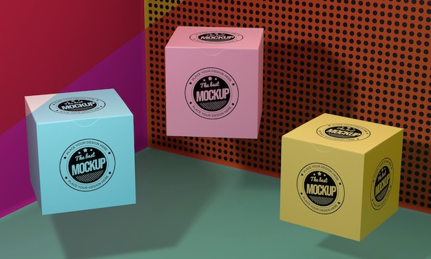 PSD packaging box mock-up arrangement