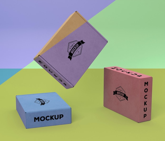 PSD packaging box mock-up arrangement