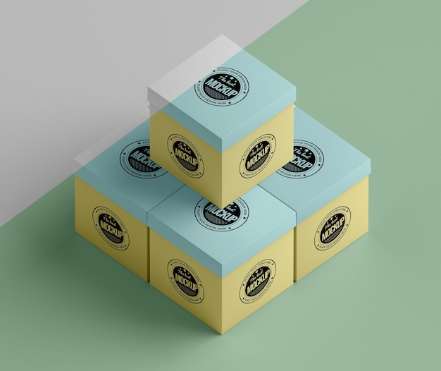 PSD packaging box mock-up arrangement