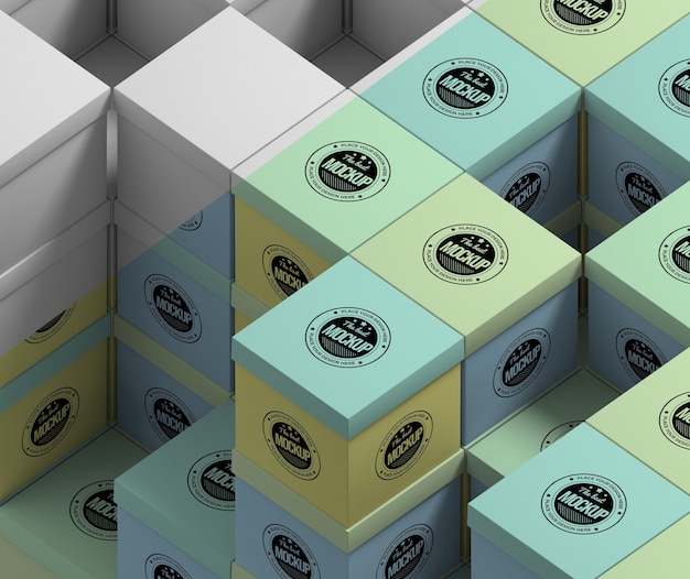 PSD packaging box mock-up arrangement