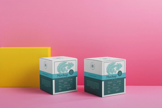 PSD packaging folded box mockup