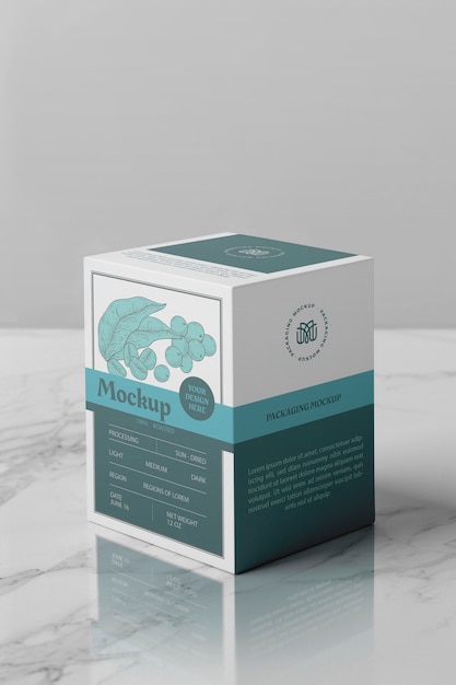 PSD packaging folded box mockup