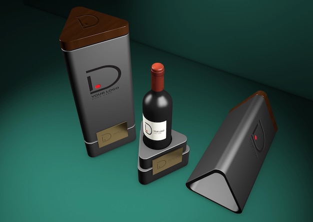 PSD Упаковка для винной бутылки
