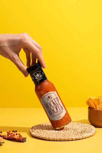 Packaging for mexican chili mockup