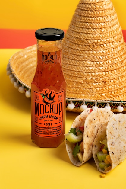 PSD packaging for mexican chili  mockup