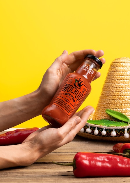 PSD packaging for mexican chili  mockup