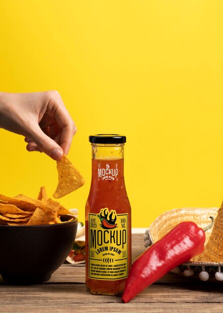 PSD packaging for mexican chili  mockup