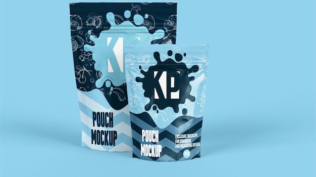 PSD packaging mockup food supplement plastic bag