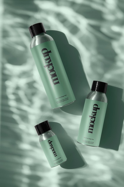 PSD packaging mockup in water