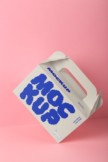 PSD packaging mockup with experimental typography