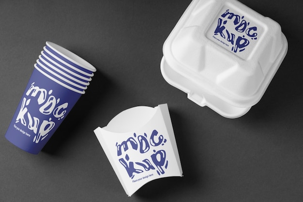 PSD packaging mockup with experimental typography