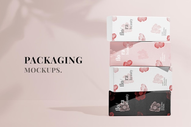 PSD Упаковка psd mockup beauty product, remix from artworks by zhang ruoai