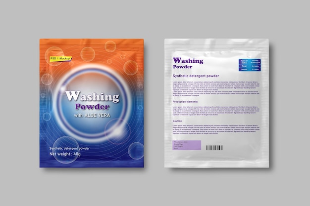 PSD packet packaging mockup