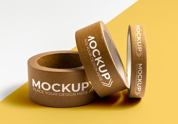 PSD packing tape mock-up arrangement