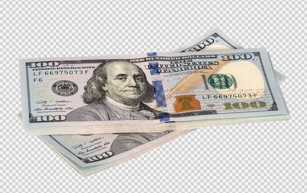 PSD packs of dollars isolated