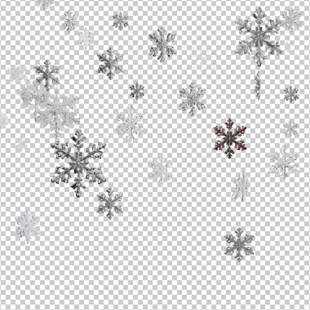 PSD padające płatki śniegu świąteczne dekoracje png
