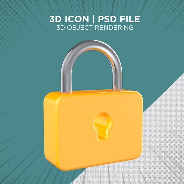 Padlock 3d icon symbol