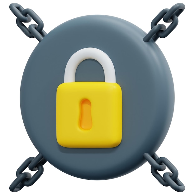 PSD padlock 3d render icon illustration