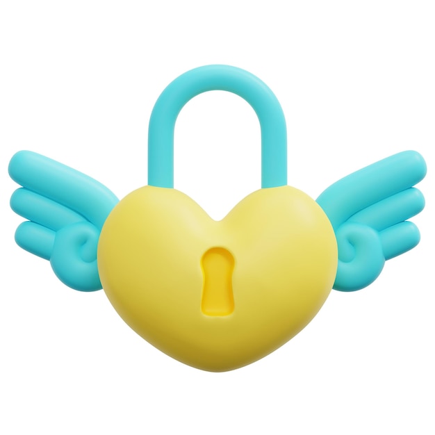 padlock 3d render icon illustration