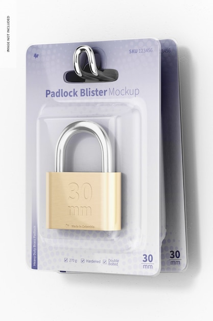 Padlock blister mockup