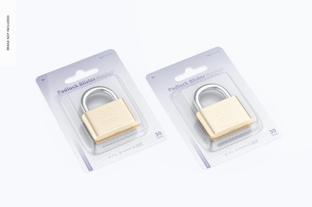 Padlock blisters mockup