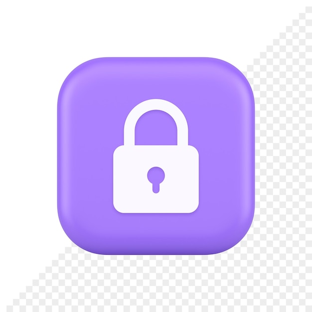 Замок, блокирующий кнопку веб-доступа, защита паролем, безопасное шифрование, 3d значок