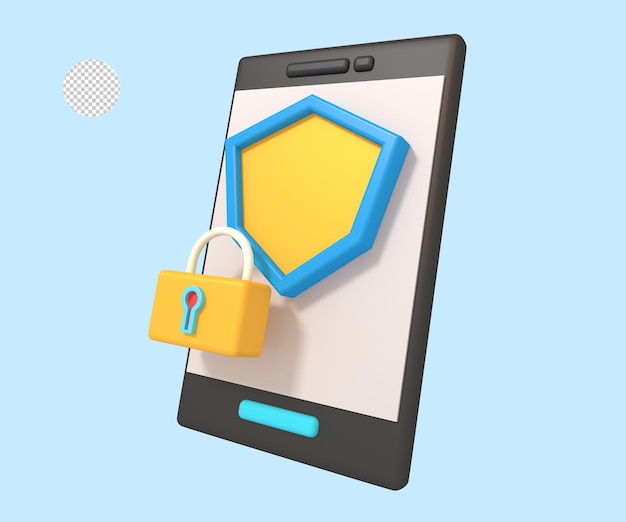 Padlock security shield on Smart phone