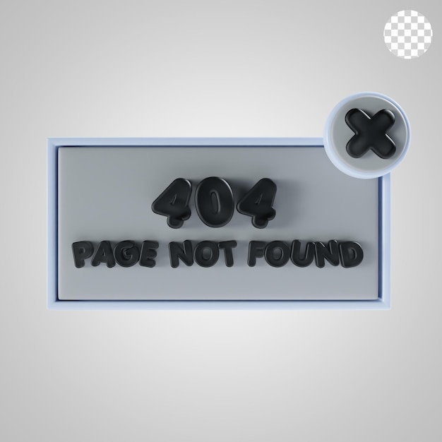 PSD page not found 3d icon