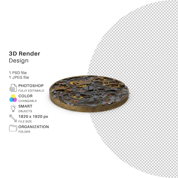 PSD una pagina con una foto di un progetto di rendering 3d.