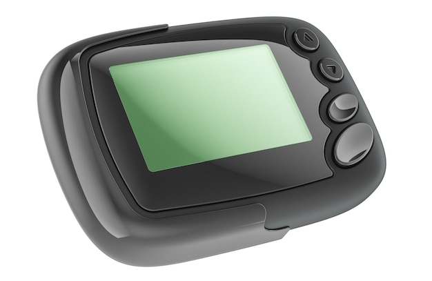 pager with empty screen 3d rendering isolated on transparent background