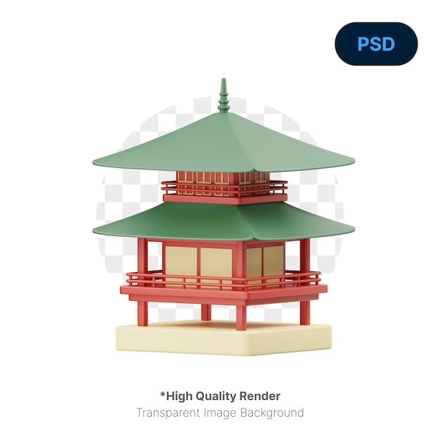 pagoda 3d icon premium psd