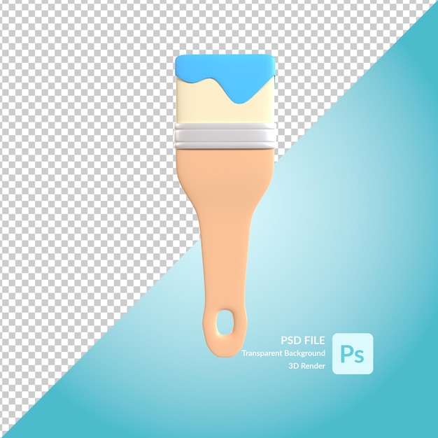 paint brush 3d illustration rendering