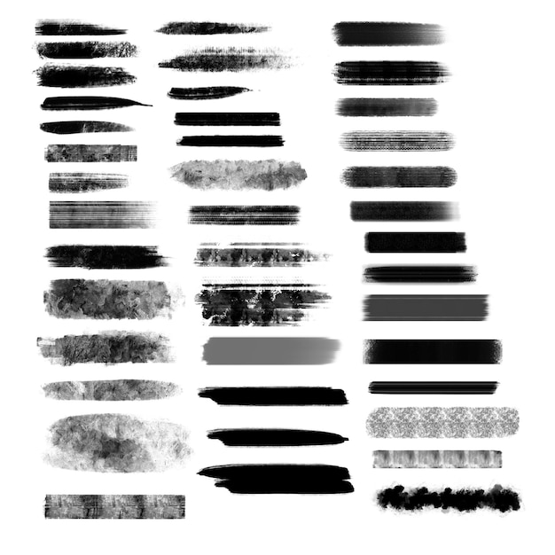 Paint brush set ink brush stroke collection