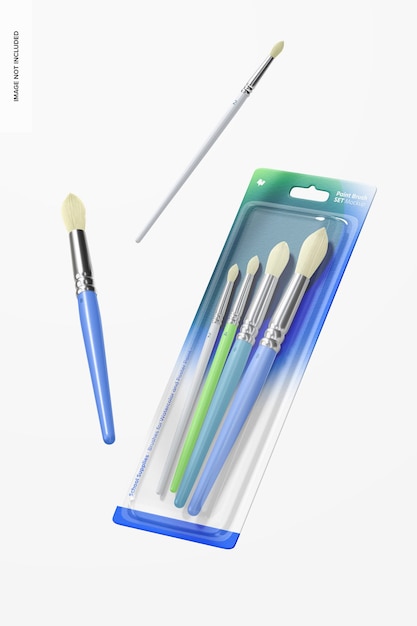 Paint Brush Set mockup, Falling