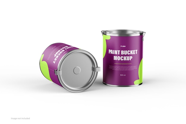 Настраиваемый шаблон paint bucket mockup