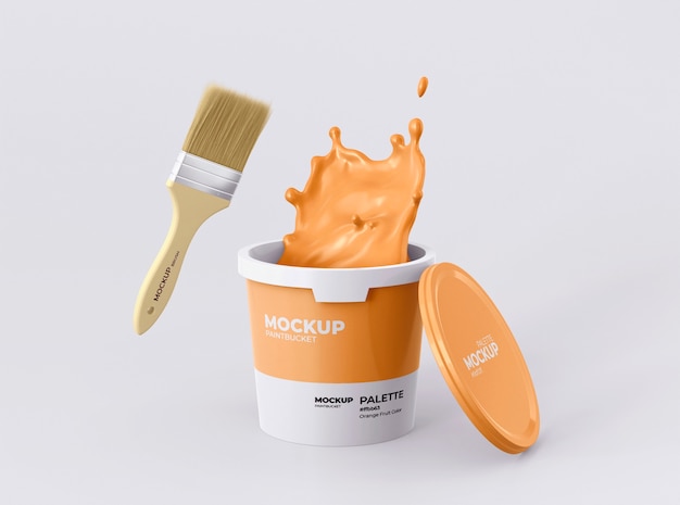 PSD paint bucket mockup design